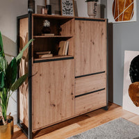 Credenza alta L120XP40XH140 Denver51 colore quercia antracite