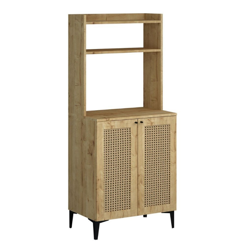 Credenza alta Zanne 2 ante e vani a giorno rovere