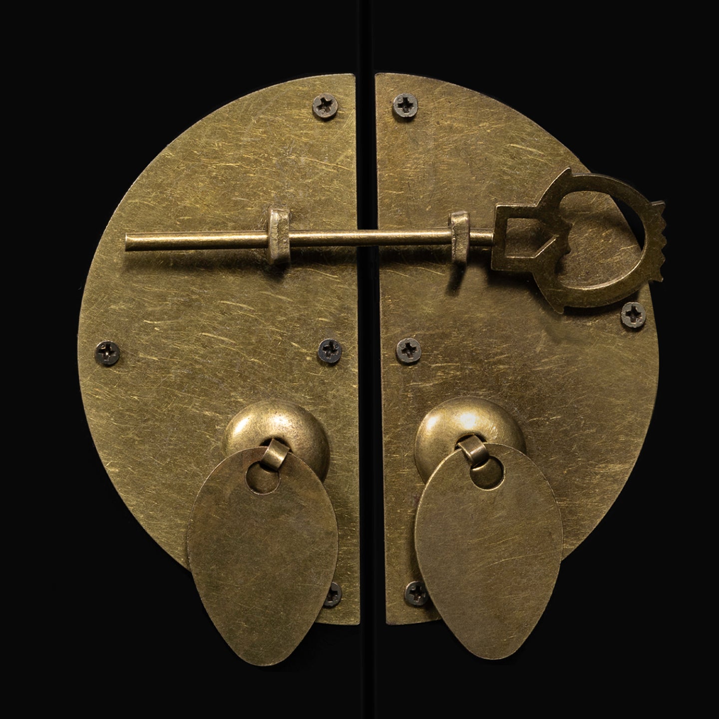 IDMarket - Credenza bassa a 3 ante, legno nero YANG