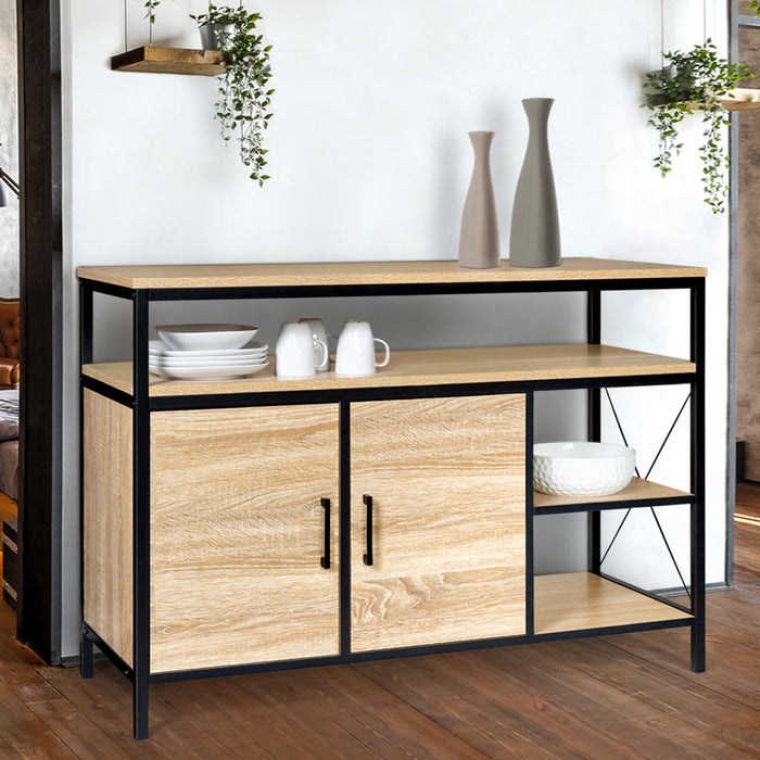 IDMarket - Credenza bassa DETROIT a 2 ante, design industriale