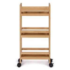 IDMarket - Credenza BEA in bambù su rotelle, 3 livelli