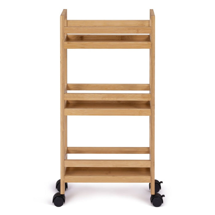 IDMarket - Credenza BEA in bambù su rotelle, 3 livelli