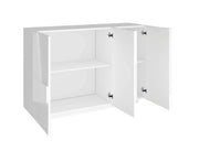 Madia moderna con 3 ante dal disegno geometrico in finitura Bianco lucido, ZTCA30936350