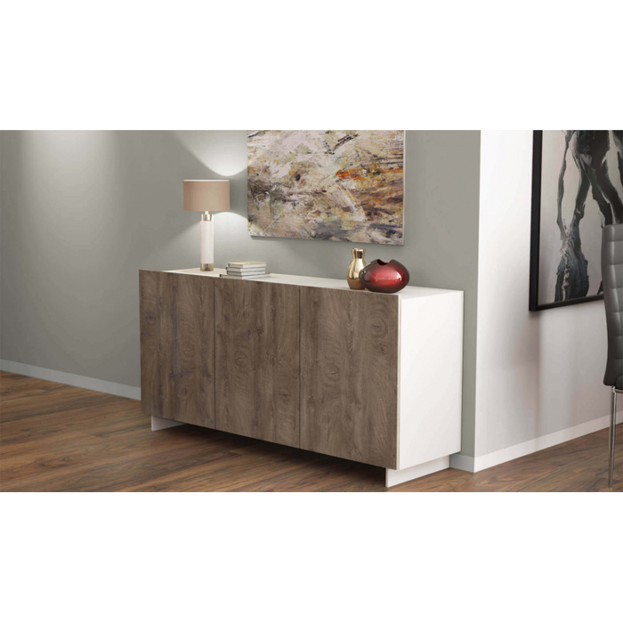 CREDENZA CARLILE BIANCO E ROVERE CHIARO