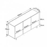 CREDENZA CARLILE BIANCO E ROVERE CHIARO