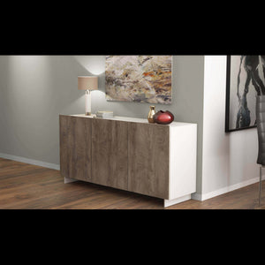 CREDENZA CARLILE BIANCO E ROVERE CHIARO