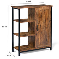 IDMarket - Credenza con 3 ripiani e armadietto DAYTON effetto invecchiato design industriale