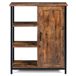 IDMarket - Credenza con 3 ripiani e armadietto DAYTON effetto invecchiato design industriale