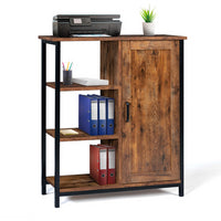 IDMarket - Credenza con 3 ripiani e armadietto DAYTON effetto invecchiato design industriale