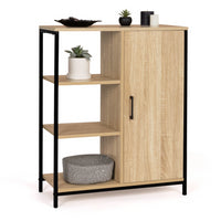 IDMarket - Credenza con 3 ripiani e armadietto, design industriale DETROIT