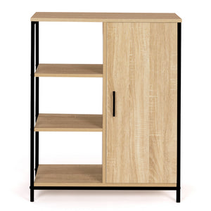 IDMarket - Credenza con 3 ripiani e armadietto, design industriale DETROIT