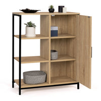 IDMarket - Credenza con 3 ripiani e armadietto, design industriale DETROIT