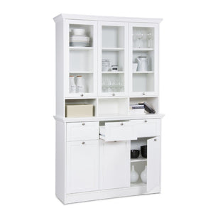 Credenza con tre ante in vetro e tre cassetti Landwood50 colore bianco