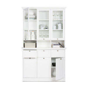 Credenza con tre ante in vetro e tre cassetti Landwood50 colore bianco