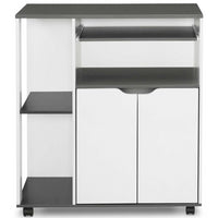 IDMarket - Credenza COSI, legno bianco e piano grigio L.76 CM