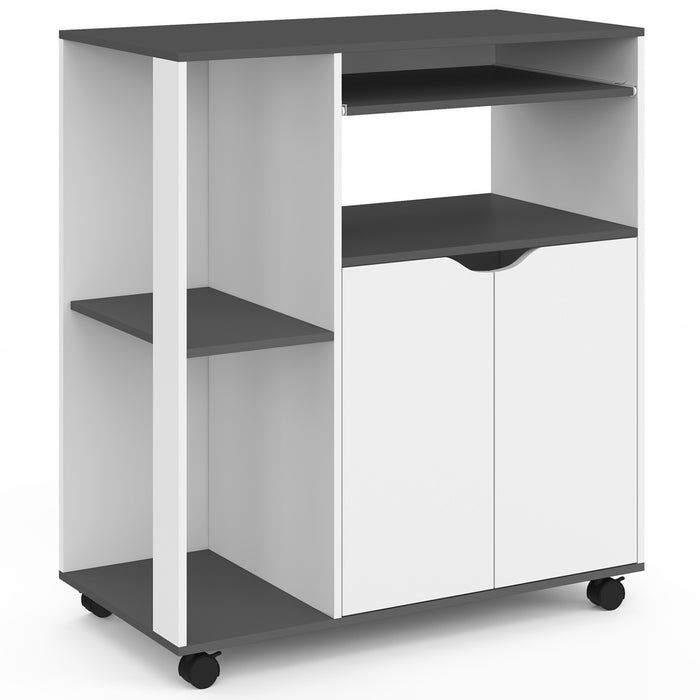 IDMarket - Credenza COSI, legno bianco e piano grigio L.76 CM