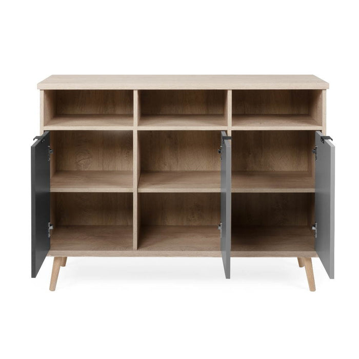 Credenza Epik51 con 3 ante 120x40x88,3 colore rovere antracite grigio