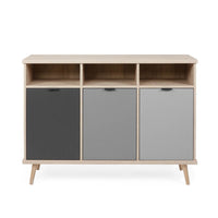 Credenza Epik51 con 3 ante 120x40x88,3 colore rovere antracite grigio