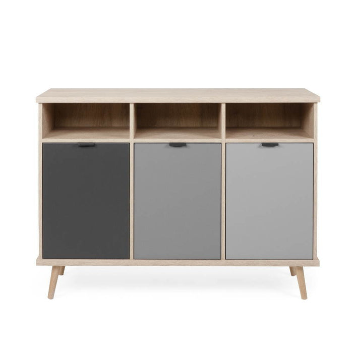 Credenza Epik51 con 3 ante 120x40x88,3 colore rovere antracite grigio