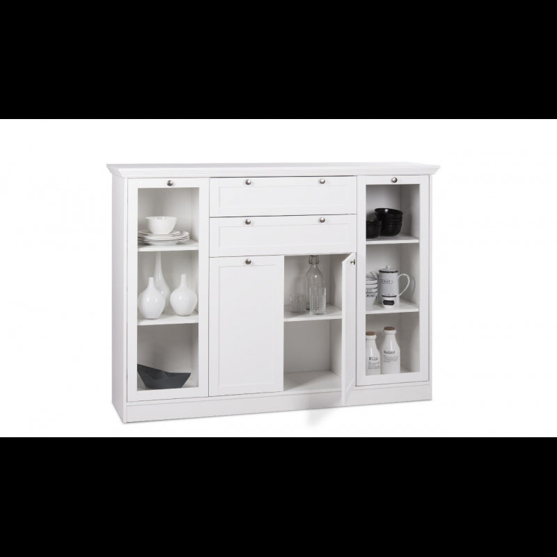 Credenza Landwood 53 bianca con vetrina