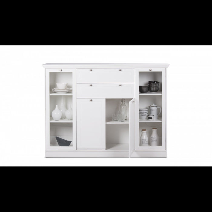 Credenza Landwood 53 bianca con vetrina
