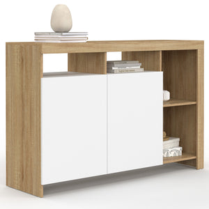 IDMarket - Credenza MALO 110 cm, legno e ante bianche