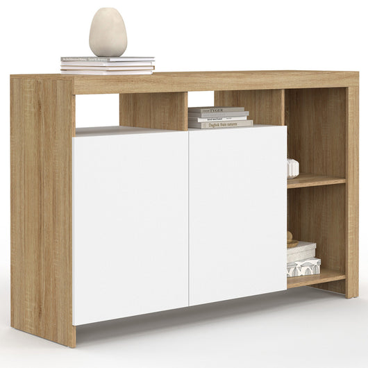 IDMarket - Credenza MALO 110 cm, legno e ante bianche