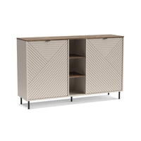 Credenza Mirage08 con 2 ante design geometrico e vani a giorno – Cashmere e Rovere