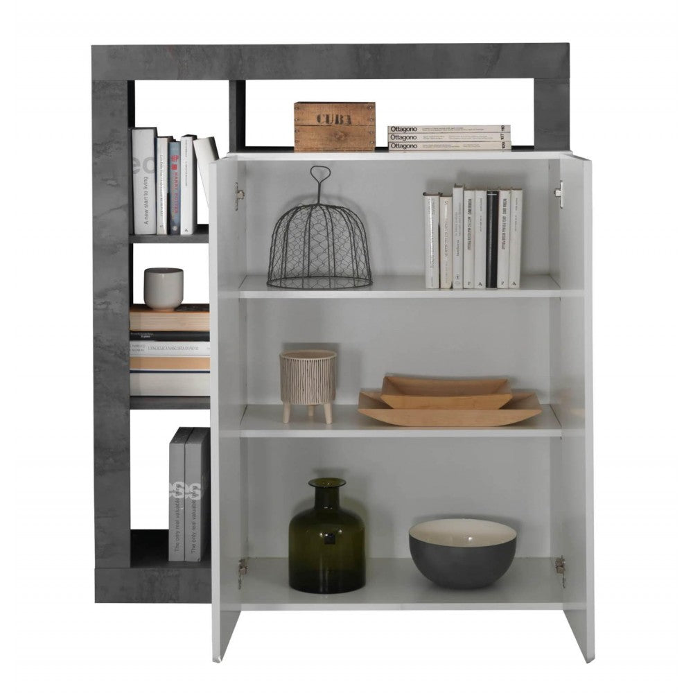 Credenza Mogol 108x42x127H colore bianco lucido ossido