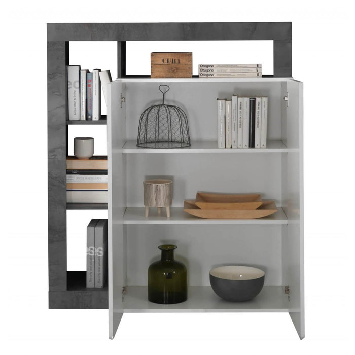 Credenza Mogol 108x42x127H colore bianco lucido ossido