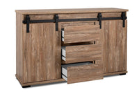 Madia Tromso con 2 ante e 3 cassetti in finitura Rovere anticato, ZFRMZN01B