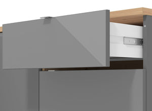 Credenza per soggiorno moderna, finitura Grigio grafite e Rovere ZFM64411011