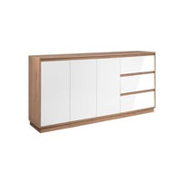 Credenza Phoenix 51A con 3 ante e 3 cassetti rovere e bianco 178x40x88H
