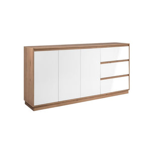 Credenza Phoenix 51A con 3 ante e 3 cassetti rovere e bianco 178x40x88H