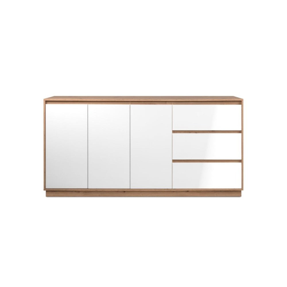 Credenza Phoenix 51A con 3 ante e 3 cassetti rovere e bianco 178x40x88H