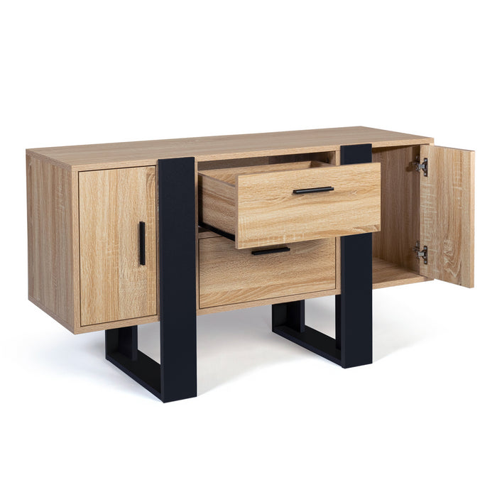 IDMarket - Credenza PHOENIX in legno e nero