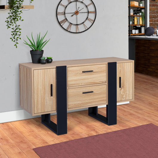 IDMarket - Credenza PHOENIX in legno e nero