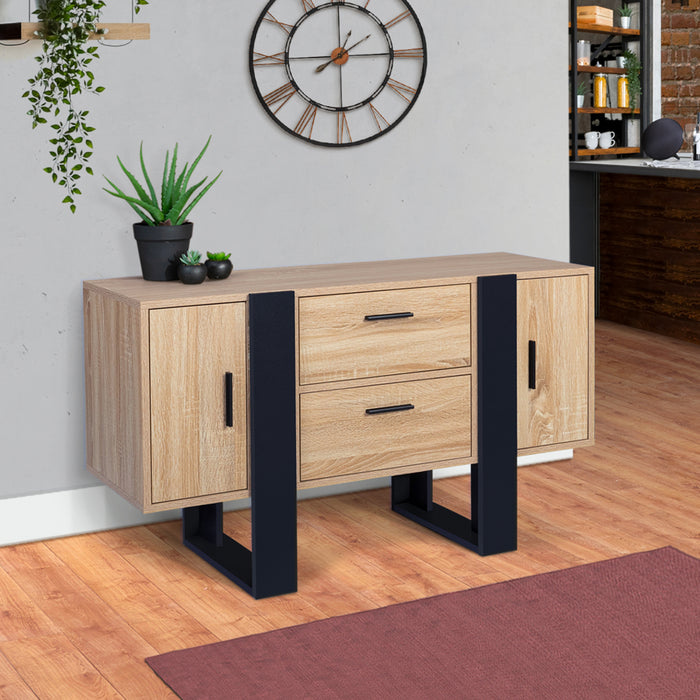 IDMarket - Credenza PHOENIX in legno e nero