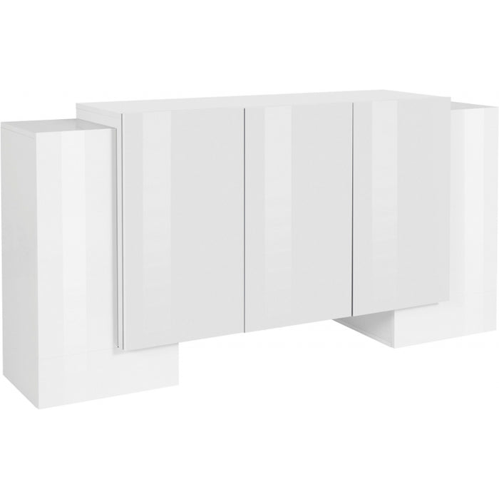Credenza Pillon 170 2 Ante + 3 Ante Colore Bianco Lucido