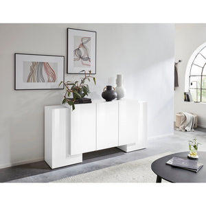 Credenza Pillon 170 2 Ante + 3 Ante Colore Bianco Lucido