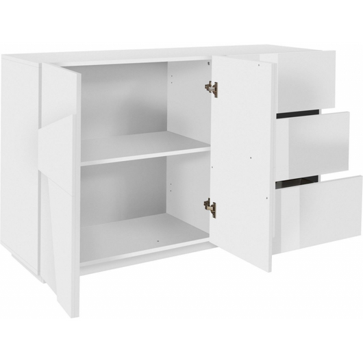 Credenza Ping 140 – 2 ante/3 cassetti – Bianco Lucido