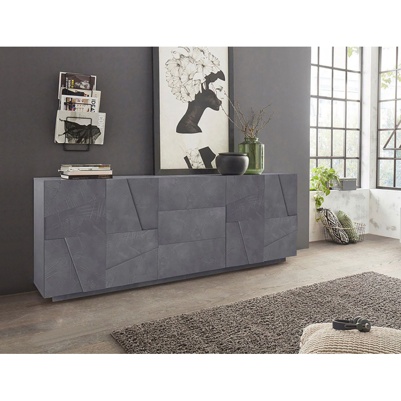 Credenza Ping 220 – 4 ante/3 cassetti – Ardesia