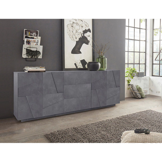 Credenza Ping 220 – 4 ante/3 cassetti – Ardesia