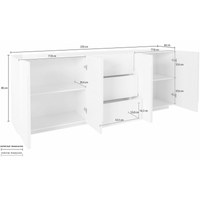 Credenza Ping 220 – 4 ante/3 cassetti – Ardesia