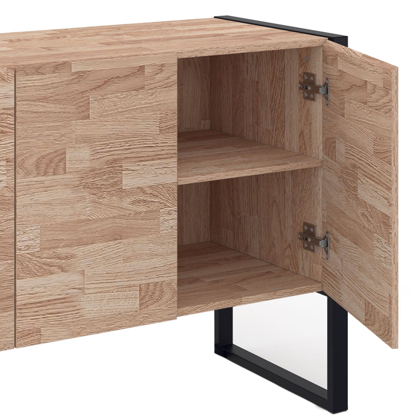 IDMarket - Credenza rialzata a 3 ante OTTAWA 114 cm in legno e nero, design industriale