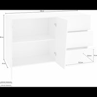 Credenza Vega 140 – 2 ante/3 cassetti – Bianco Lucido
