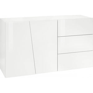 Credenza Vega 140 – 2 ante/3 cassetti – Bianco Lucido