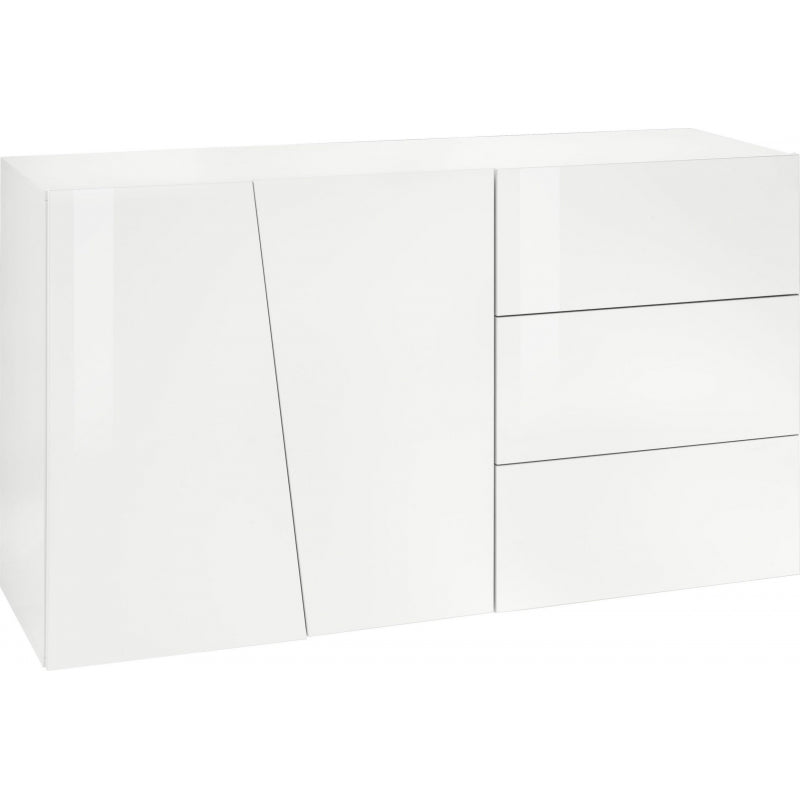 Credenza Vega 140 – 2 ante/3 cassetti – Bianco Lucido