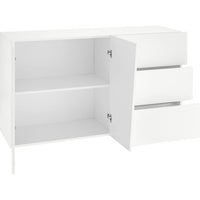 Credenza Vega 140 – 2 ante/3 cassetti – Bianco Lucido