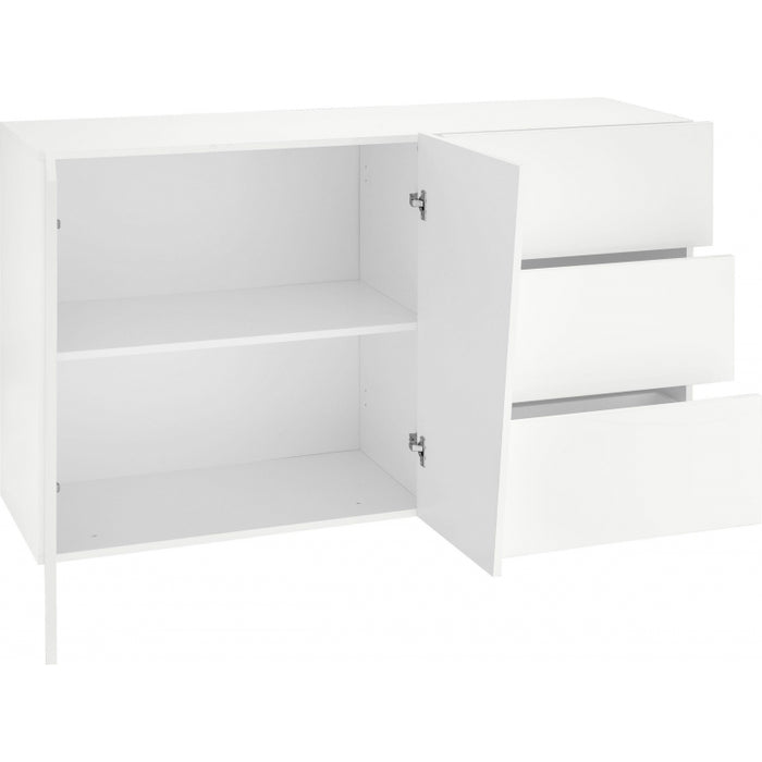 Credenza Vega 140 – 2 ante/3 cassetti – Bianco Lucido